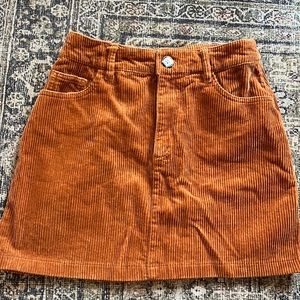 Corduroy Burnt Orange Mini Skirt